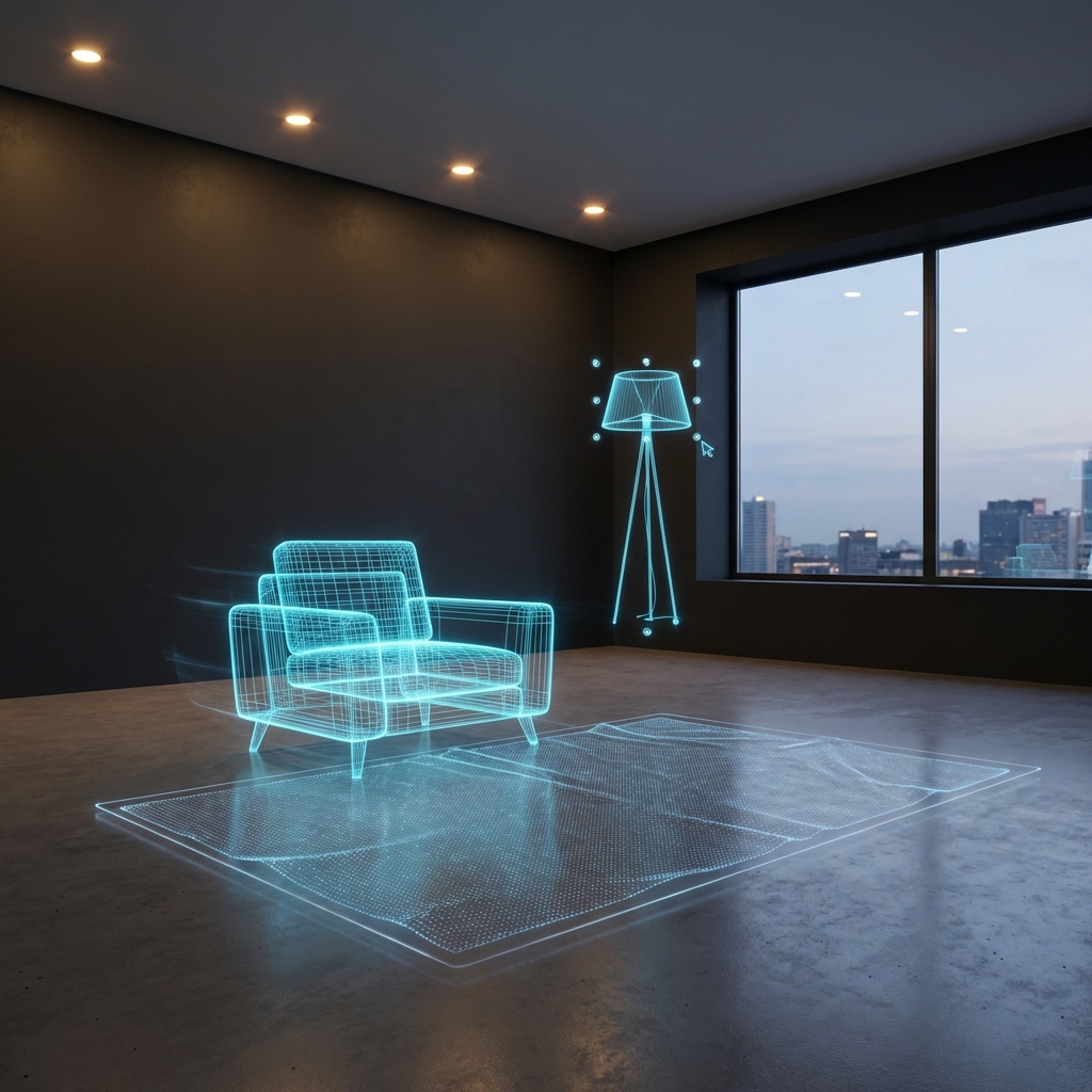 Virtual decoration placement in room with AR